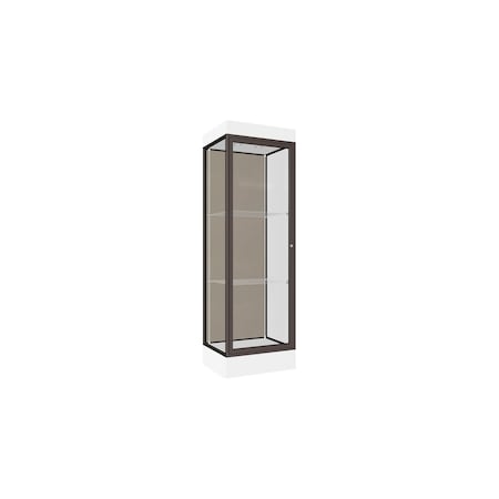 Ghent Lighted Floor Display Case 24x76x20, 6" Base, Bronze 91LFCO-BZ-WHT