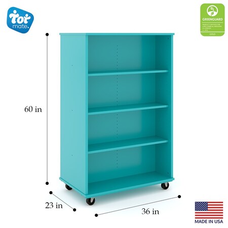 Tot Mate Mobile Wood Cabinet, Ocean, 36 in W x 36 in L x 60 in H x 23 in D TMM613A.M0060