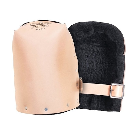 Custom Leathercraft CLC Heavy-Duty Knee Pad, Top Grain Leather Cap, Foam Pad, Buckle Closure 313