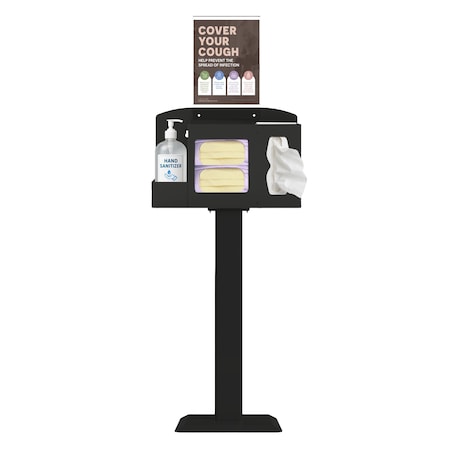 Origin Dispensing Solutions Hygiene Station Stand Kit-Steel-Black HS10K04BK