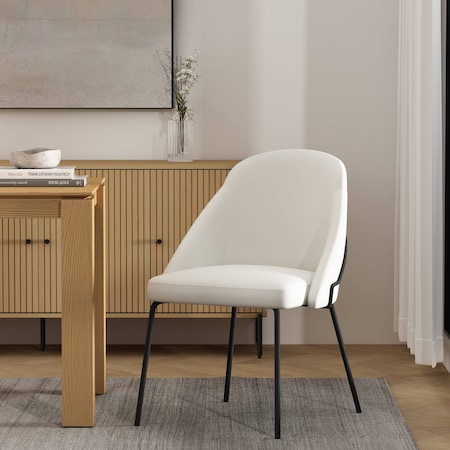 Manhattan Comfort Gracie Dining Chair in White and Black DC100-BWH