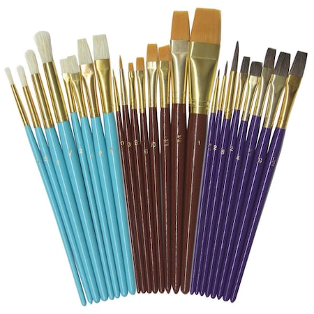 Creativity Street Deluxe Brush Assortment, Assorted Colors & Sizes, 24 Brush Set PAC5134