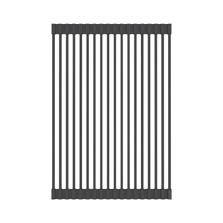 Elkay Quartz Classic Black Silicone 11-7/8" x 17-5/8" x 15/16" Roll Up Drying Rack LKQCDR1217RU