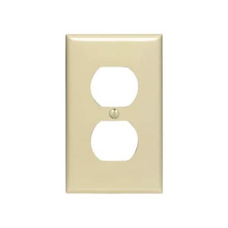 Leviton Receptacle Wallplate, Standard Size, Gang 1, Ivory 80703-I