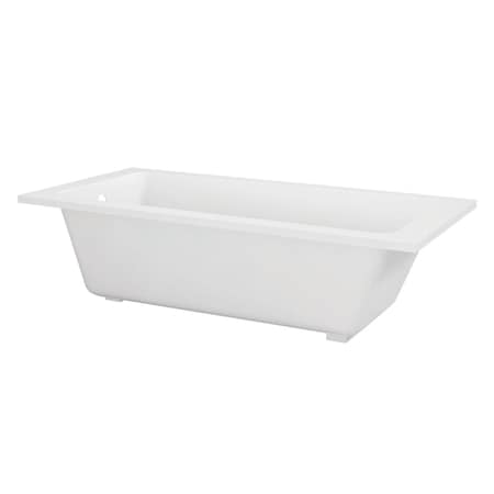Kingston Brass 67" Acrylic Rectangular Drop-In Tub with Anti-Skid Surface, Glossy White VTPN673219T