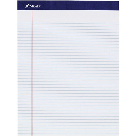 Ampad/ Of Amercn Pd&Ppr Ampad, LEGAL RULED PADS, NARROW RULE, 8.5 X 11.75, WHITE, 4PK 20315