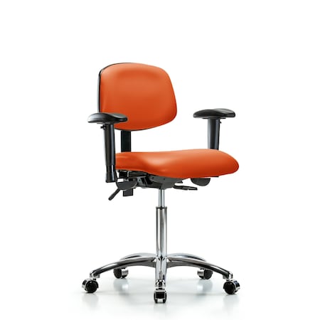 Blue Ridge Ergonomics Chair, Vin, Med Bench, Chr AA Cast, Orange, 6-Way Adjustable, 22" to 29" Height, Orange Kist BR-VMBCH-CR-T0-A1-NF-CC-8613