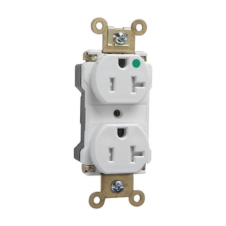 Pass & Seymour Straight Blade Receptacle, 5-20R, 20 A, 125V AC, 2 Pole, 3 Wire, Recessed Mount, Grounded PTTR63HW