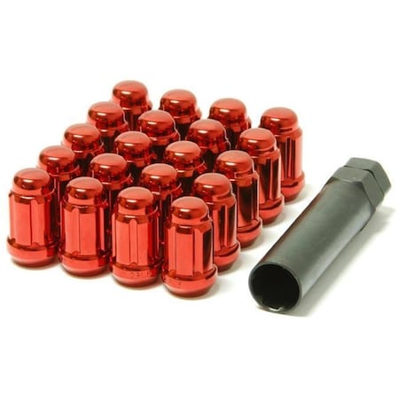 Superjock 12 x 1.50 in. Red Muteki Closed End Lug Nuts SU2007126