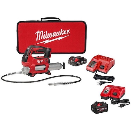Milwaukee Tool M18 Grease Gun Kit + M18 FORGE XC8.0 Kit 2646-21CT, 48-59-1881