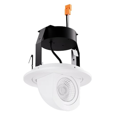 Elco Lighting 4in Round LED Adjustable Pull-Down Insert, 5-CCT Switch, 950lm, White EL497CT5B2