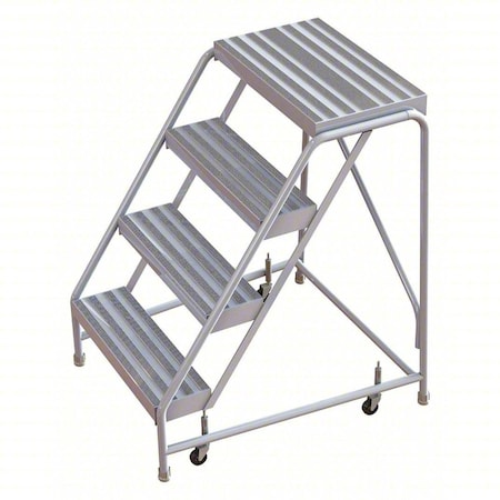 Tri-Arc 3.3 ft H Aluminum Rolling Ladder, 4 Steps, 350 lb Load Capacity WLAR004164