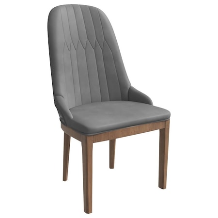 Leisuremod Verisma Collection Modern Wooden Dining Chair in Grey VC57GR