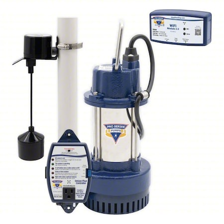 Pro Series Pumps SubmersibleSumpPump, 20ft, 13.375in, 115VAC S3050-VSC2-WiFi2