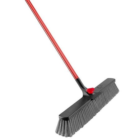 Libman Rough Surface Push Broom, 25-1/2 in Sweep Face, 4 in L Trim, Recycled PET Bristle, 64 in L 879