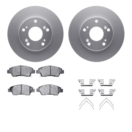 Dynamic Friction Co DFC GEOSPEC Coated Rotors with 5000 Brake Pads - Ceramic and Hardware 4512-59127