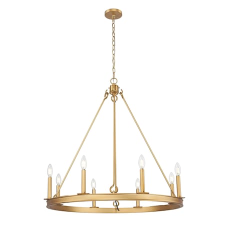 Z-Lite Barclay 8 Light Chandelier, Rubbed Brass, 33 In W x 32 In H 482R-8RB