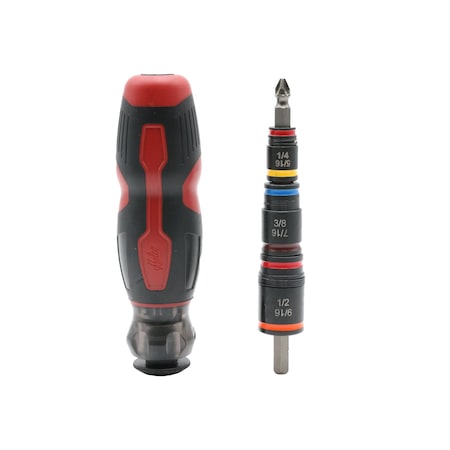 Malco Premium Grip Bit Storage Handle with 12 Impact Rated Bits HMTP2A