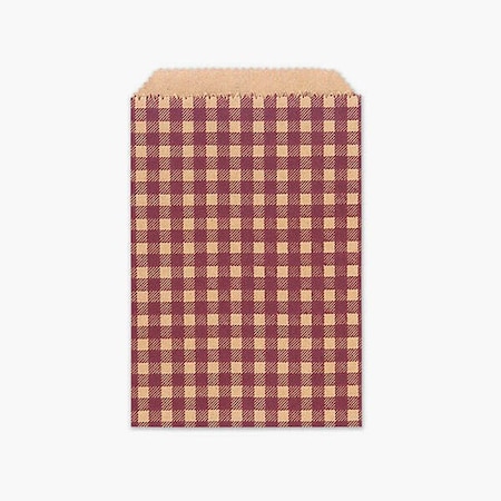 Nashville Wraps Burgundy Gingham Kraft Merchandise Bags, 4.75x6.75, 100PK MB0GBM