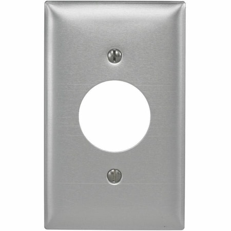 Hubbell Wiring Device-Kellems Single Receptacle Wall Plates, Number of Gangs: 1 Aluminum, Brushed Finish, Silver SA7