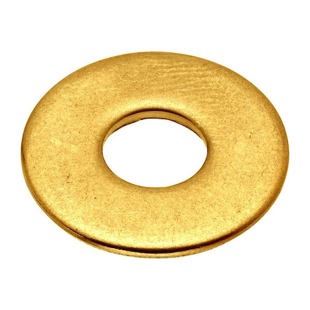 Zoro Select Flat Washer, For Screw Size 1/4 in , Brass Plain Finish, 5 PK WASB14RBR