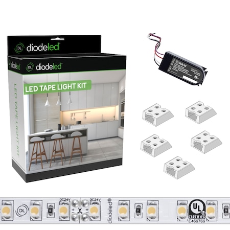 Diode Led BLAZE LED Tape Light Kit, 24V, 100lm, 4000K, MikroDim DI-KIT-24V-BC1MD60-4000