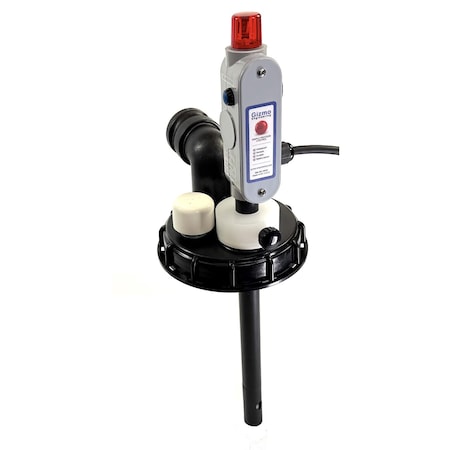 Gizmo Engineering IBC High Level Alarm 3/4 in Black Polypropylene pipe, Lithium battery, Cam Lock Elbow, Alarm IHK-PF-CL