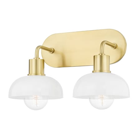 Mitzi Kyla 2 Light Bath And Vanity 15 In. Aged Brass H107302-AGB
