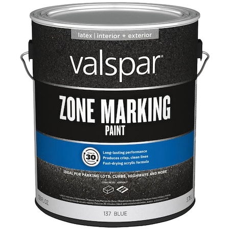 Valspar 1 Gal Valspar Paint 137 Blue Zone Marking Paint Acrylic Traffic/Zone Marking Paint, Flat K01305007
