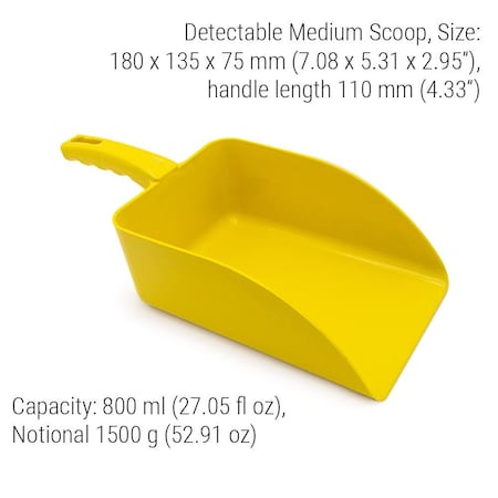 Detectamet Scoop, 7.08 in L, Yellow, PK5 514-S087-P05-Z03