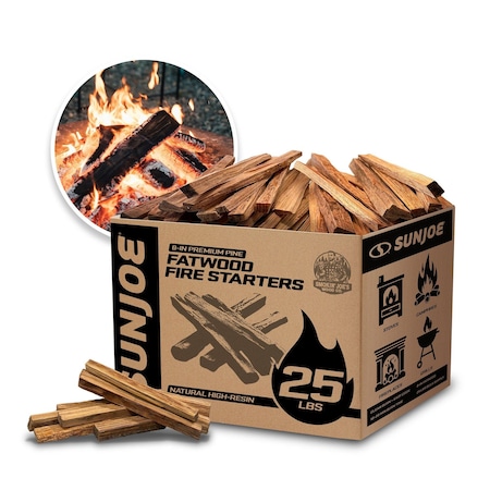 Sun Joe 25lb Case of Fatwood Fire Starter Sticks FATWOOD25