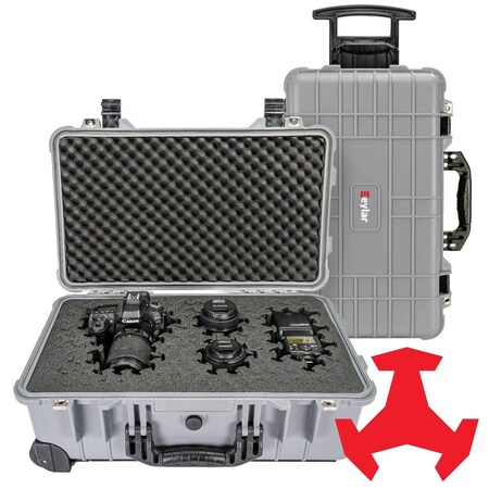 Eylar 22in Carry-On Roller Hard Case With Ragar Reconfigurable & Reusable Crosslinked Foam Insert SA00034-GRA-RG-XP