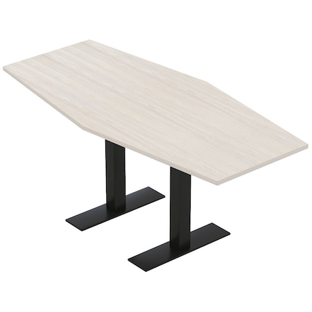 Skutchi Designs 6ft Hexagon Conference Table With Power | Harmony Series | 6 Person Meeting Room Table HAR-HEX.IR-36X72-T.BK-K458-NA