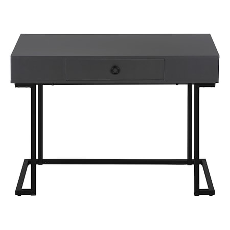 Homeroots 42" Gray and Black Wood and Metal Sled Computer Desk 489888