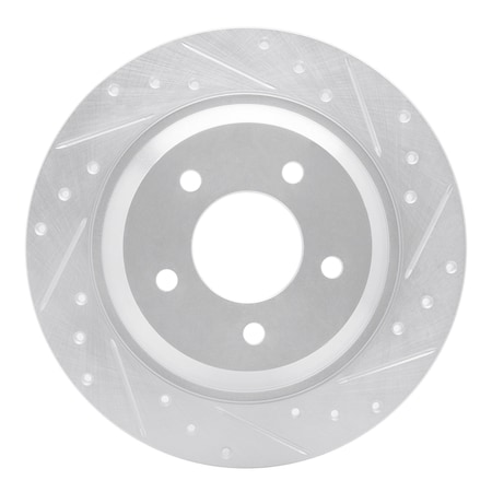 Dynamic Friction Co DFC Brake Rotor - Drilled and Slotted - Silver 631-80064R