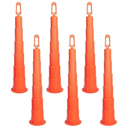 Jrex Safety 42 in Orange Channelizer Cone, No Reflective Sheeting, 6PK CHO42-JR-NS-6PK