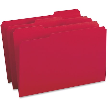 Business Source File Folder, Red, Paperboard, PK100 BSN99720