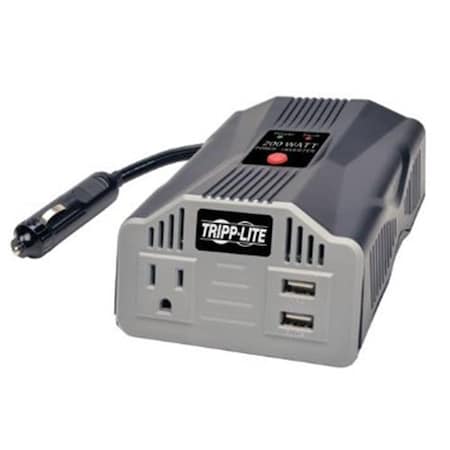 Tripp Lite 200W Car Inverter 2Port USB Charging 1 Outlet PV200USB