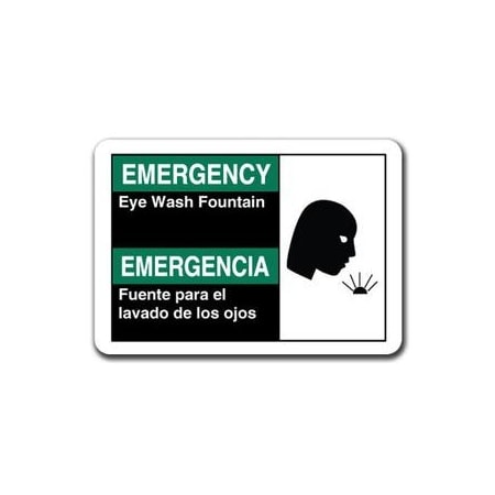 Signmission 10 in Height, Plastic, 10" x 7", ANSI-710ES Eye Wash Fountain ANSI-710ES Eye Wash Fountain