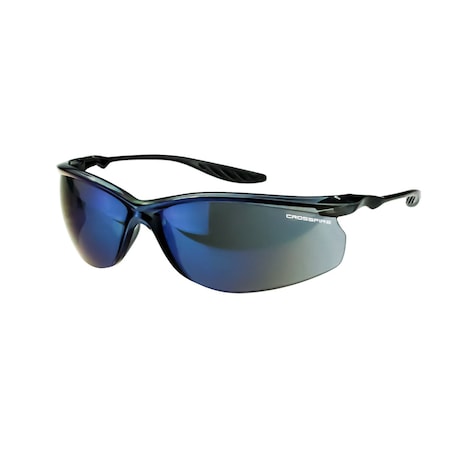 Crossfire Safety Glasses Blue Mirror Lens, Frameless, No 3748