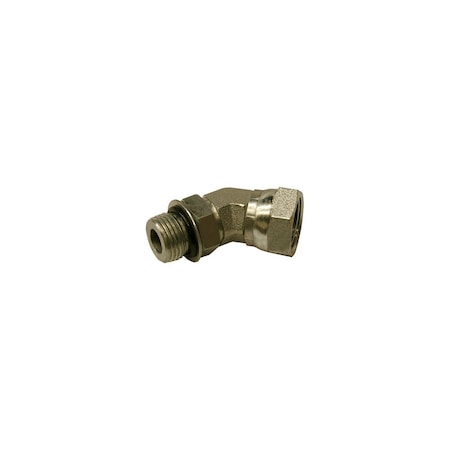 Apache 45 Degree Hydraulic Adapter, 3/8-In. Male 0-Ring x 3/8-In. FP Swivel 39036230