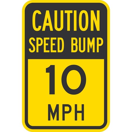 Lyle Caution Speed Bump 10 Mph, 12x18, Diamond Grade, Yellow G-2688-DG_12x18
