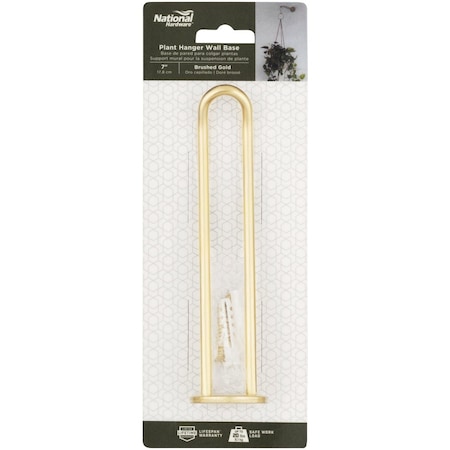 National Hardware 7'' Brushed Gold Steel Wall Base Plant Hanger N275-521