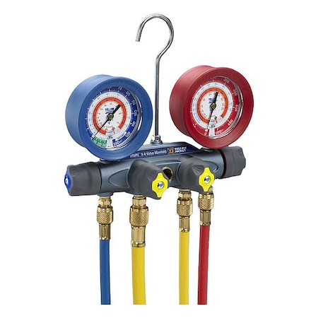 Yellow Jacket Manifold Gauge Set, 3 1/8 in Gauge 46040