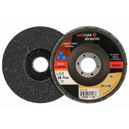 S-Prime UNITIZED Right Angle Grinder Wheels, 5in x 5/8-11, 2/S/FINE, 10PK 11155
