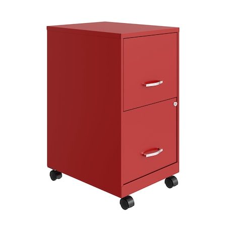 Space Solutions 14.25 in W 2 Drawer Mobile Vertical File Cabinet, Lava Red 24410