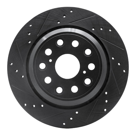 Dynamic Friction Co DFC Brake Rotor - Drilled and Slotted - Black 633-75018L