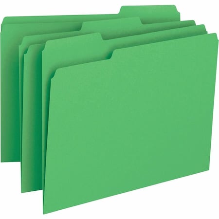Business Source File Folder, Green, Paperboard, PK100 BSN65777