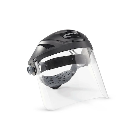 Jackson Safety Faceshield Assembly, Clear Visor, Polycarbonate, Ratchet Suspension, Uncoated Lens 14262