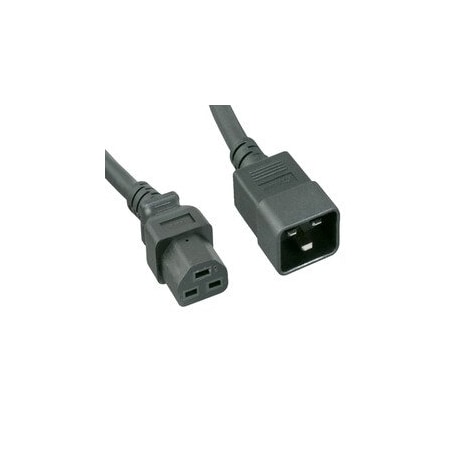 Cable Wholesale Heavy Duty Power Cord, C20 to C21, SJT Jacket, 12 AWG, 20 Amp, c(UL), Black, 3 foot 10W3-41303